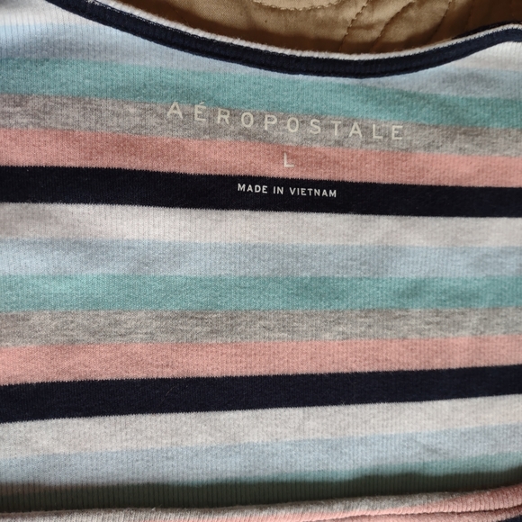 3/$20 aeropostale • striped square neck rib knit top - Picture 4 of 4